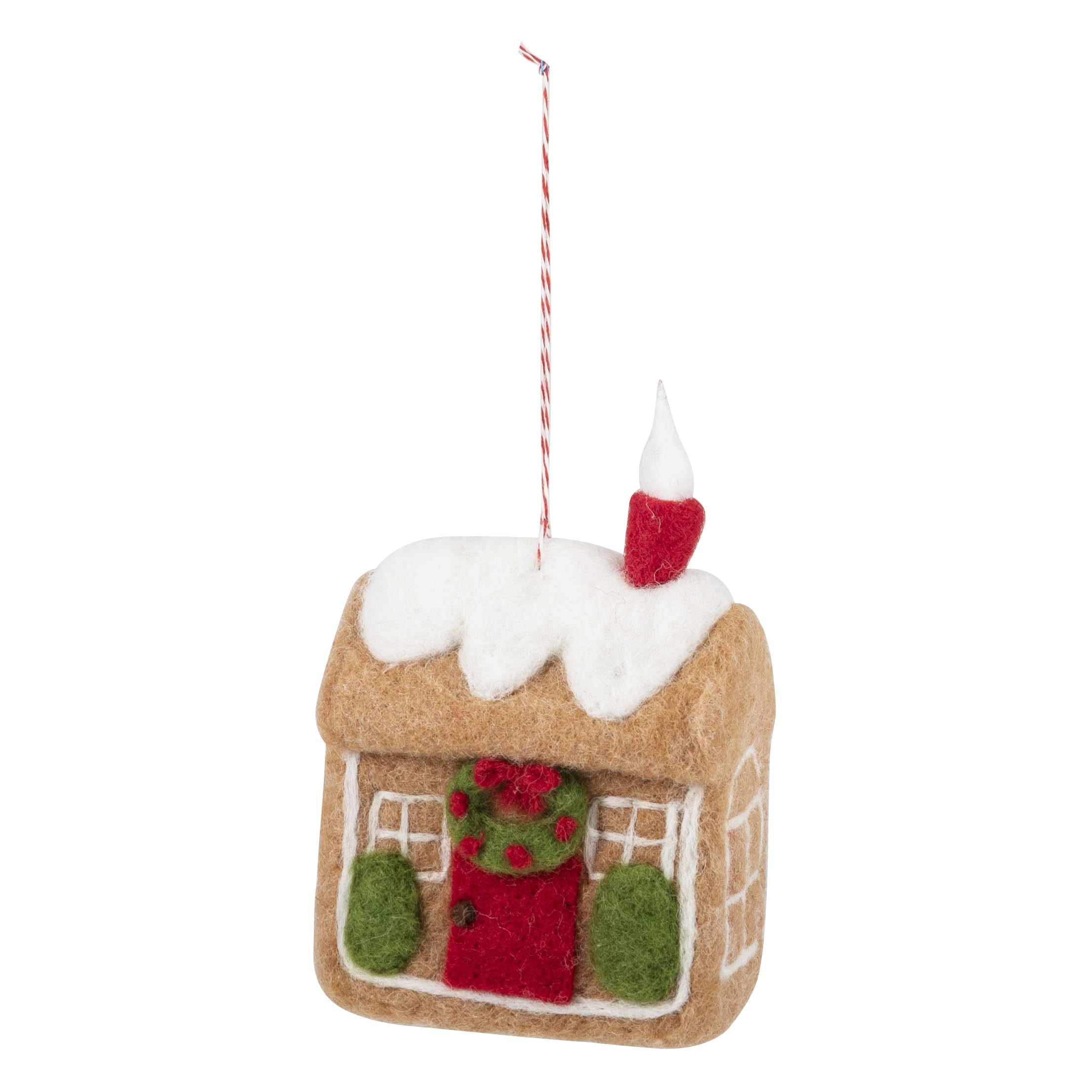 Trimits Needle Felting Craft Kit, Christmas, Includes Roving Wool Needle Stuffing Instructions, Festive House 6 x 7.5 x 10cm