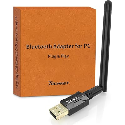USB Bluetooth 5.4 Adapter for Desktop PC: Long Range 500FT Wireless Dongle with 5dBi Antenna Plug & Play for Laptop Windows 11/10/8.1, Pair BT Headphones/Headset/Speaker/Mouse/Keyboard/Printer