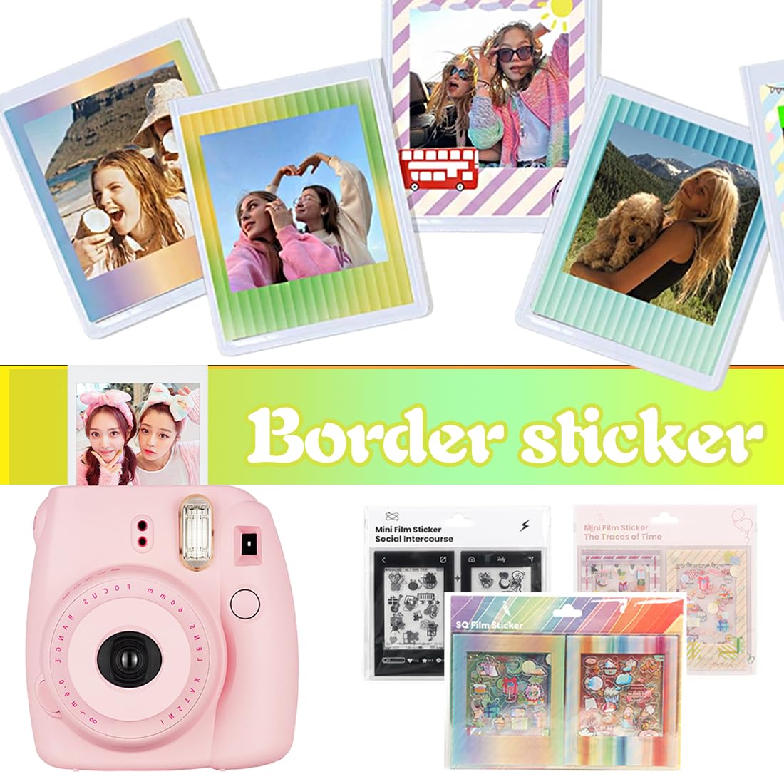 Lot De 32 Autocollants De Bordure Photo, Jolis Autocollants Photo Compatibles Avec Le Film Instantané Fujifilm Instax Mini 12/11/9/8/7S/70/40/50S/90 Evo