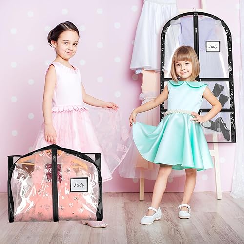 Miniatura 7 de Juego de bolsas transparentes para ropa para viajes, danza, bolsas de ropa para bailarines, bolsas de ropa para colgar ropa, con 6 bolsas medianas