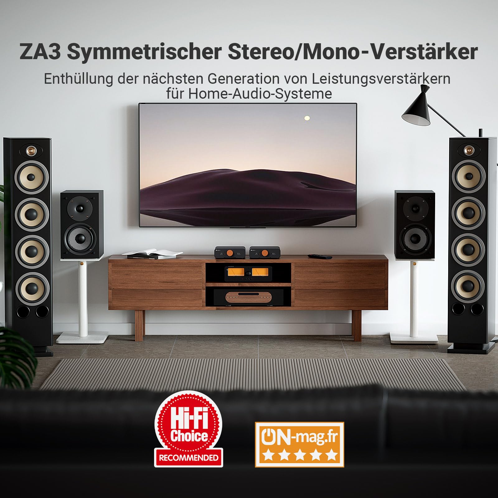 Fosi Audio ZA3 Stereo/Mono HiFi Verstärker TPA3255 XLR RCA 12V Trigger Mini Audio Monoblock für Desktop Regallautsprecher Subwoofer