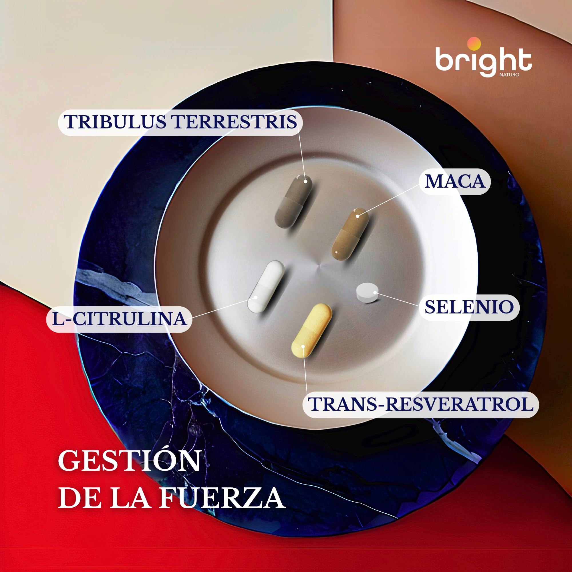 Gestión de la Vitalidad Masculina – Tribulus, L‑Citrulina - L-Arginina, Maca, Trans-Resveratrol y Selenio – sin OGM | Sinergia avanzada para energía y bienestar masculino I 28 Dosis Diarias