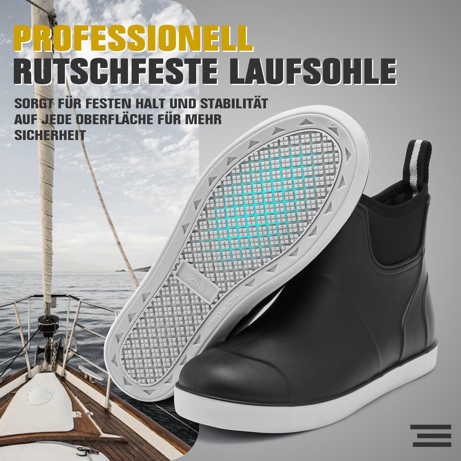 Jesindr Stivali Gomma Uomo Da Pioggia, Stivali Da Pesca, Antiscivolo Leggere Comode Shorty Boots, Impermeabile Nero Scarpe Da Giardino