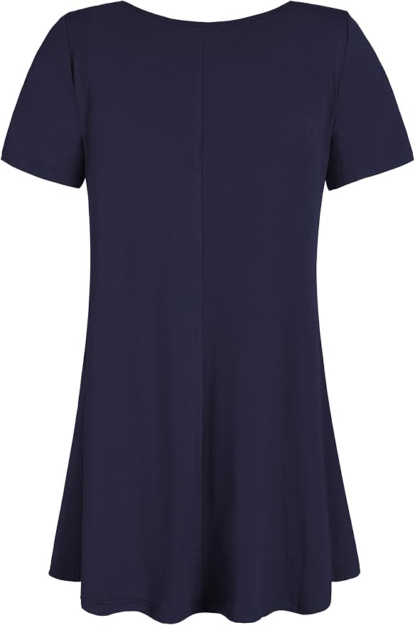 Esenchel Women's Tunic Top Casual T Shirt 95% Rayon / 5% Spandex
