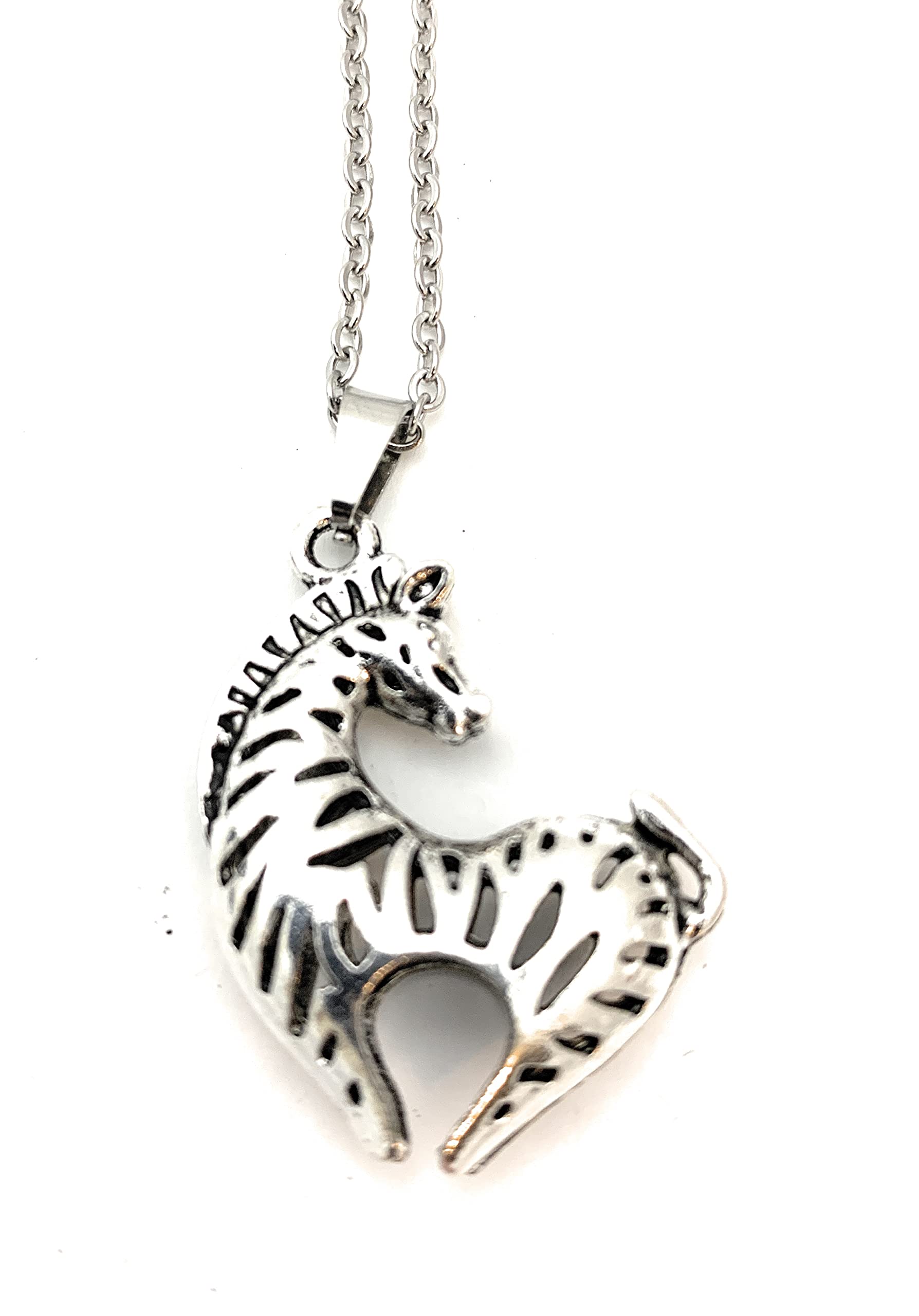 Smiling Wisdom Zebra Hollow Heart Shaped Necklace Gift Set Spirit