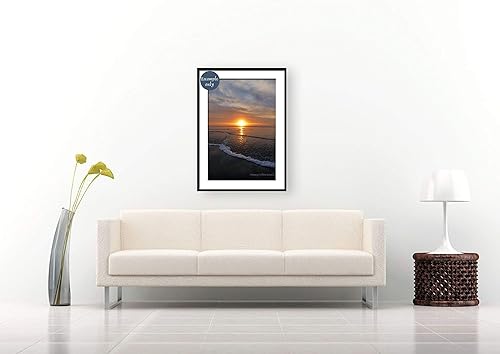Miniatura 4 de Glowing Sunset Nature Photography Unframed Beach Wall Art for Home or Office Relaxing Pacific Ocean Portrait Coastal Scenery Orange Blue Brown Grey