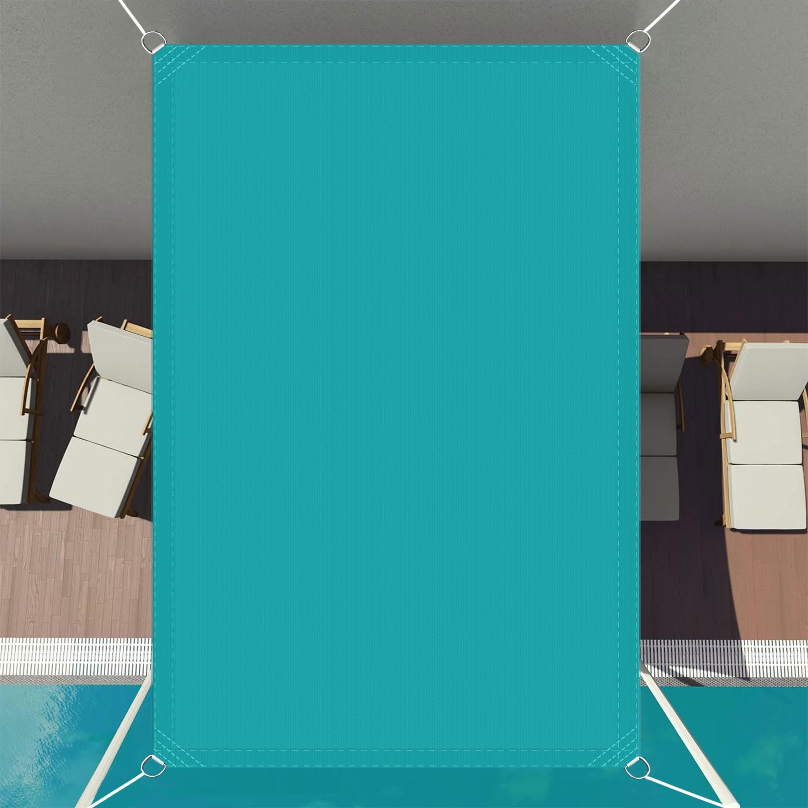Voile d'ombrage imperméable 2.5x5m rectangulaire bleu ciel pour terrasse et jardin