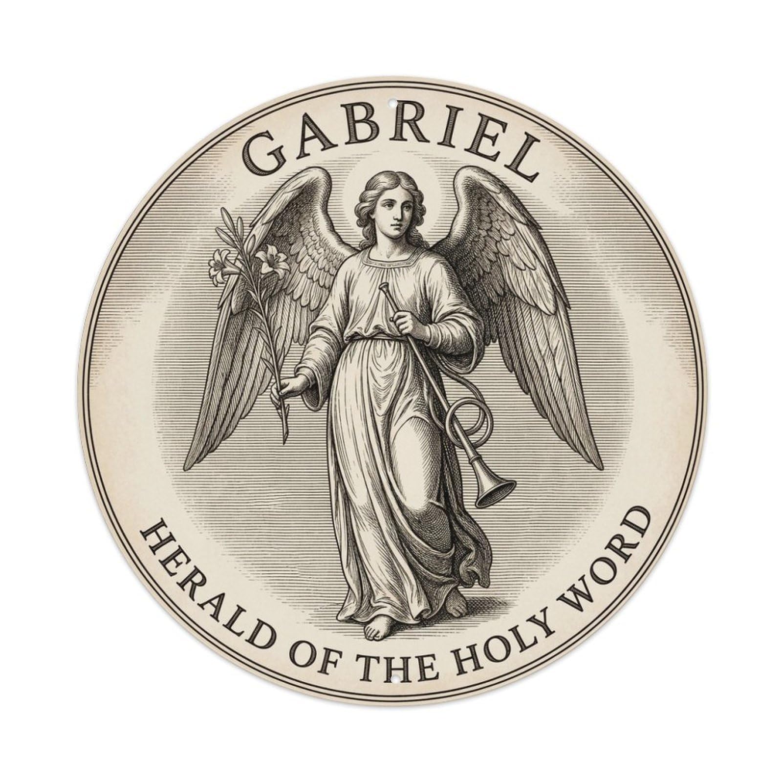 Annunciation Archangel Gabriel Herald of The Holy Word Metal Tin Sign