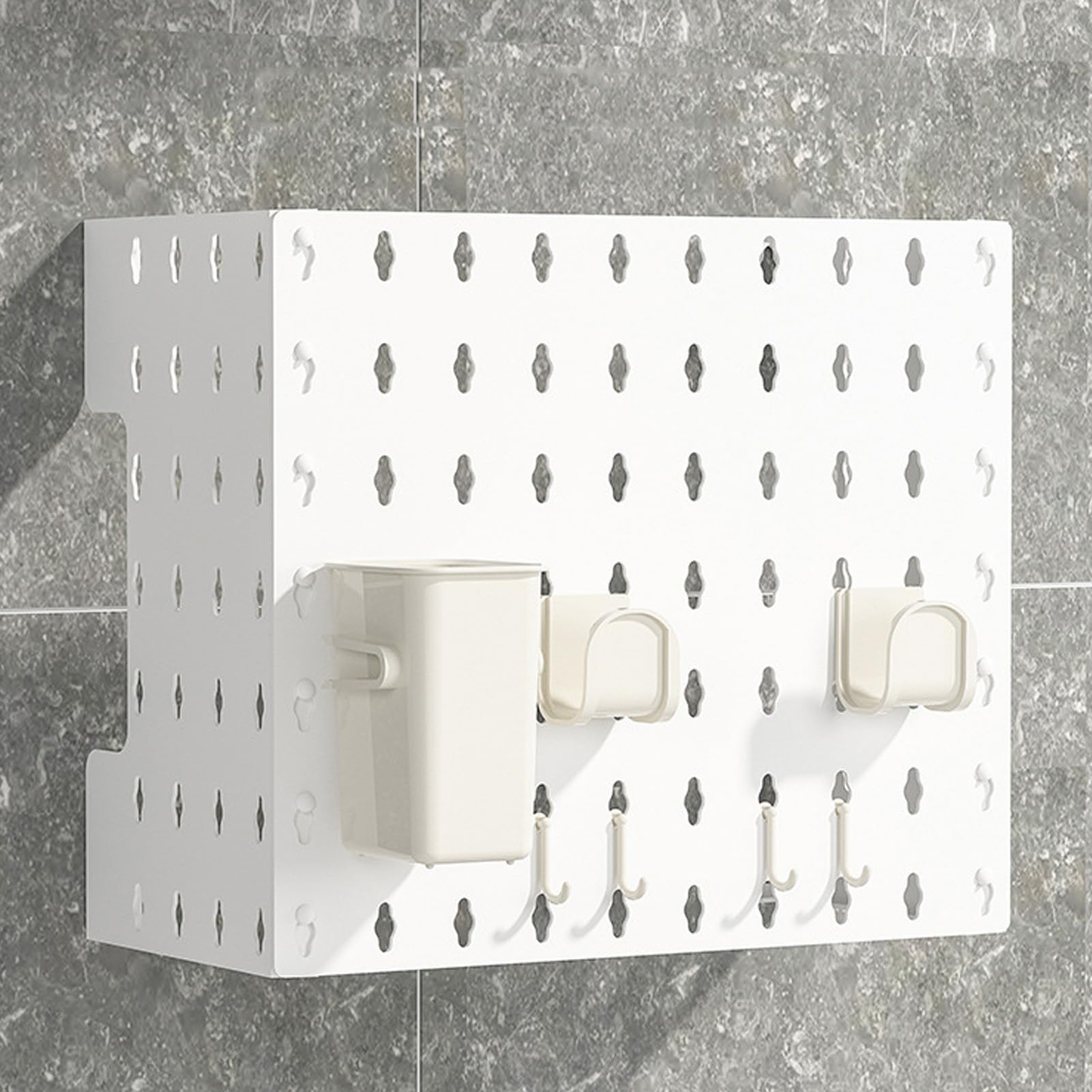 Tissting Pegboard, 35.5 x 30.5 x 17.5 cm Wall Mounted Storage Set Peg Boards Organizer Rack Gas Water Heater Pipe Cover Craft Pegboard for Office Craft Room Bedroom Kitchen