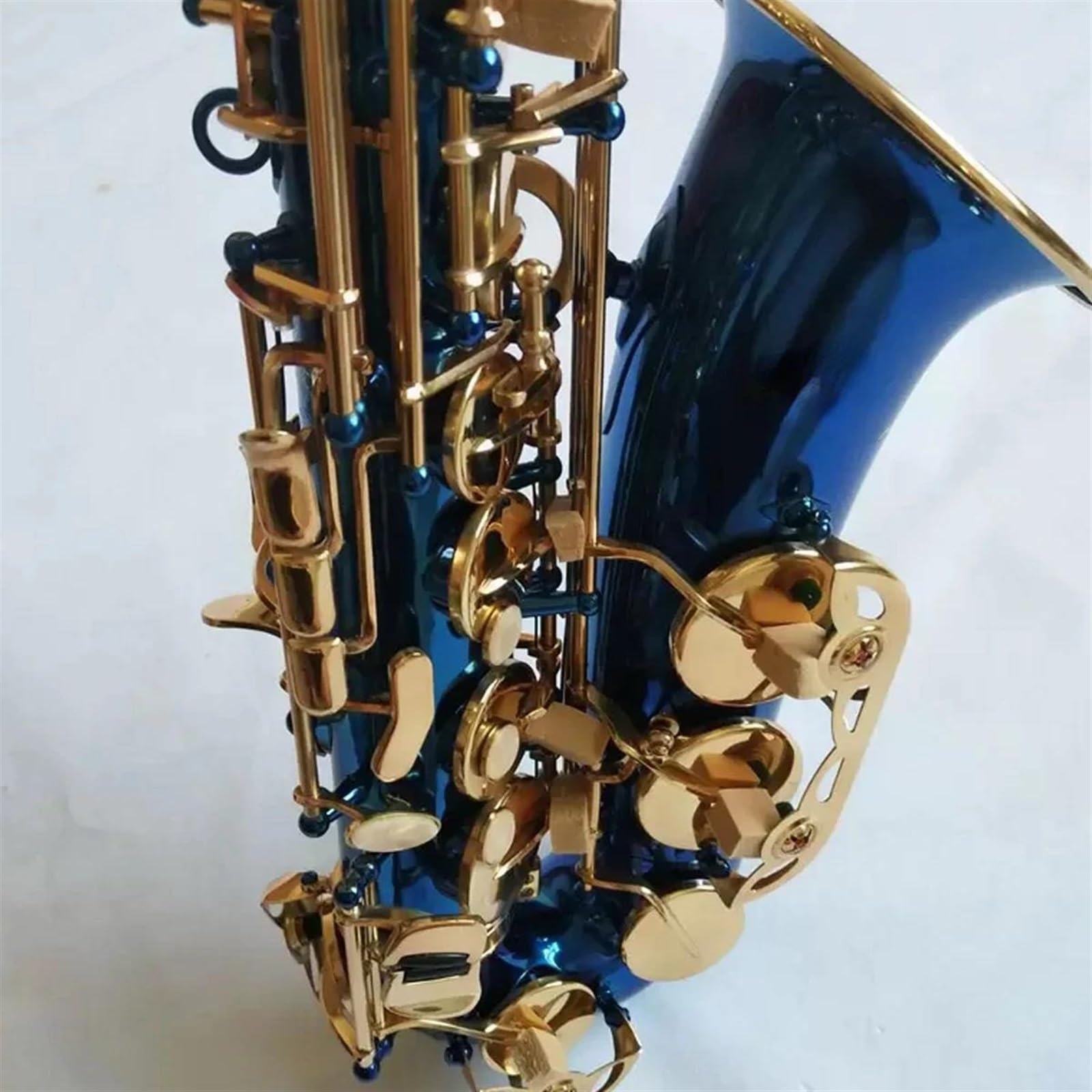 Saksofon Saksofon Altowy Eb Błękitny Mosiądz Jeden Do Jednego Japoński, Rzemieślniczy Instrument Jazzowy Z Futerałem (Color : Leather bag)