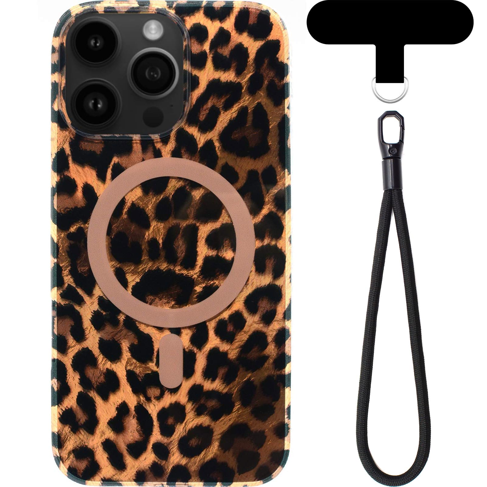 Funda de teléfono con estampado de leopardo marrón compatible con iPhone 15 Pro Max, funda protectora de silicona suave con guepardo para niñas y mujeres