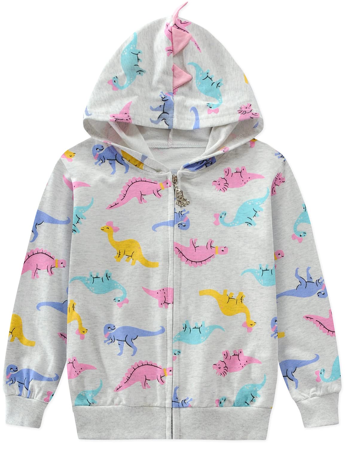 DDSOL Baby Girl Zip-up Jacket Toddler Hoodie Sweatshirt Light Winter Coat Fall Outwear 2t-7t