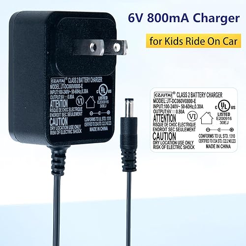 Miniatura 2 de Cargador de batería de 6 voltios para niños Paseo eléctrico en juguetes Adaptador de corriente de batería