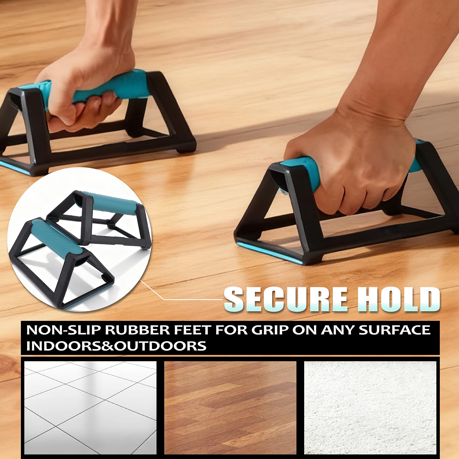 2 barre per flessioni, maniglie per flessioni a forma di H con base antiscivolo per allenamento all'aperto a casa, leggere e protable con impugnatura ergonomica