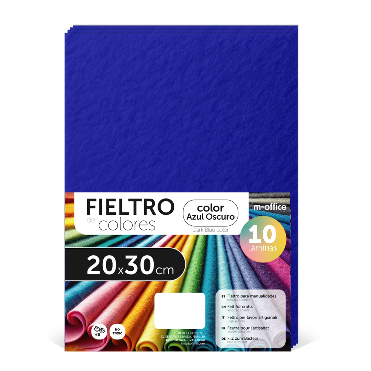 Fieltro para Manualidades, Fieltro de Colores, Suave y Flexible, Material para Costura, Telas Patchwork, Ideal para proyectos DIY, artesanía o decoración, 20x30cm - m-office (rojo, 10 uds) — view 97