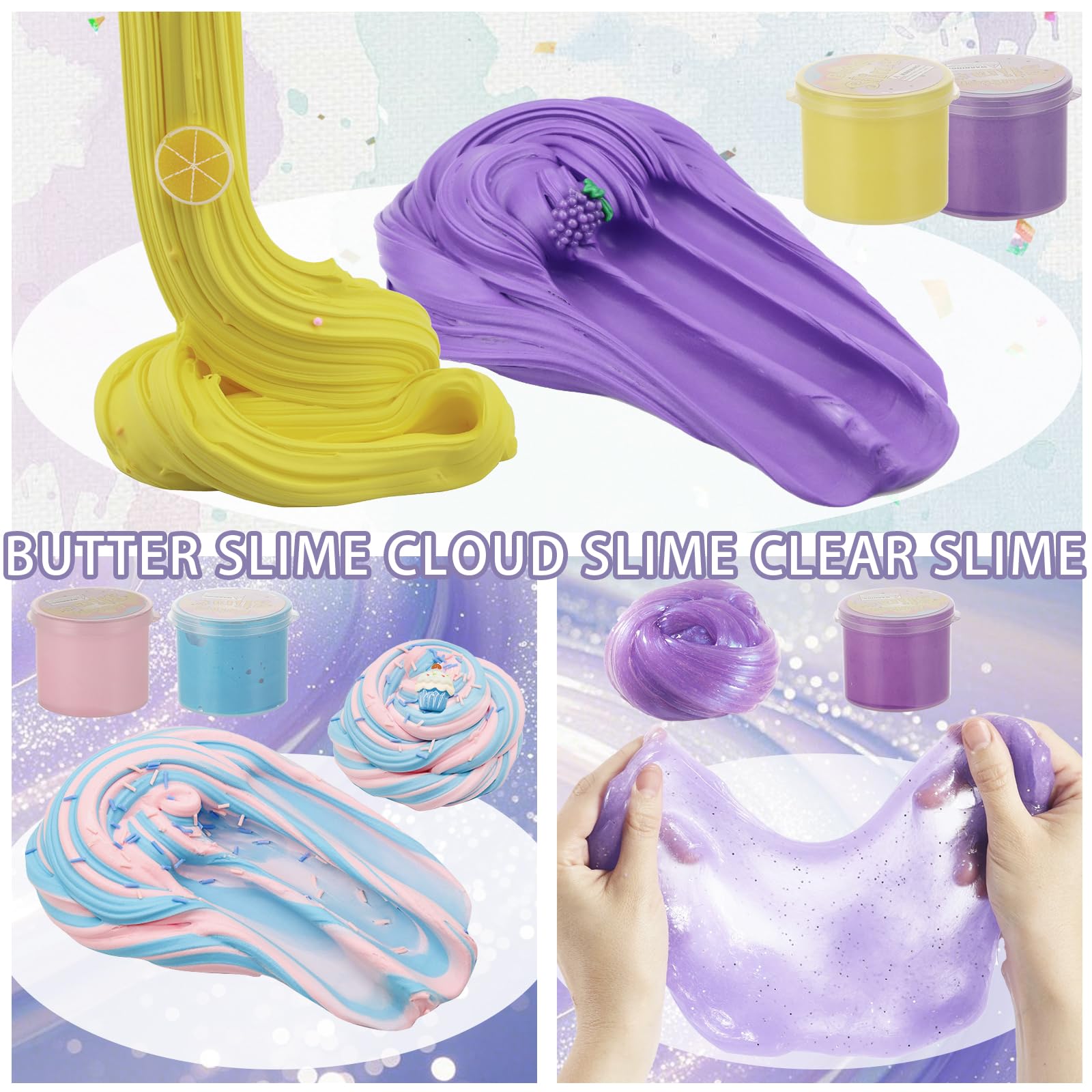 Slime Kit Unicorno, Fluffy Slime Making Kit per bambini 3-12, Laboratorio Creativo per Fabbricare Slime con Accessori - DIY Slime Bambini Ragazze Gioco Giocattoli Bambina Regalo