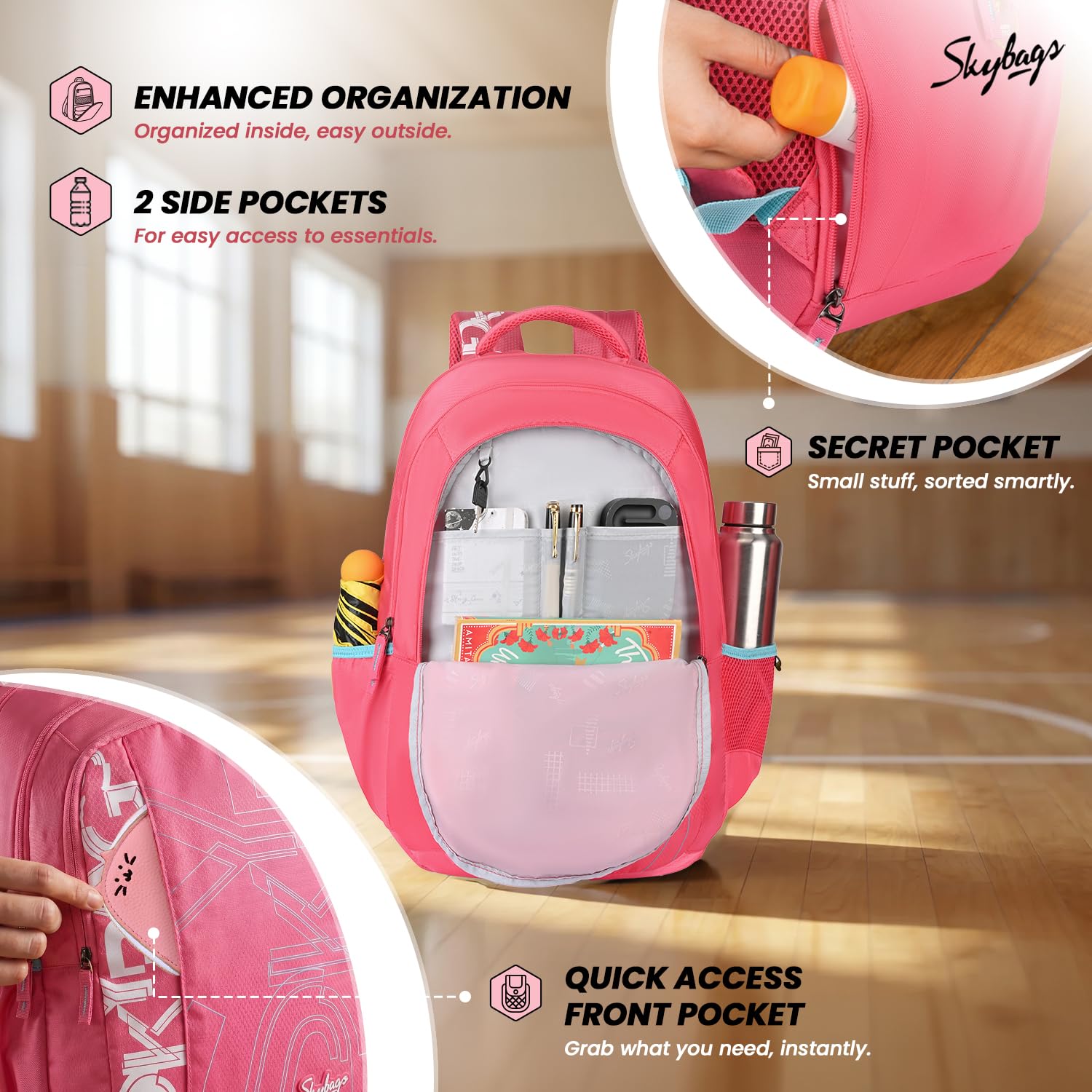 Skybags Brat Pro Max 35L Laptop Backpack (Upto 15.6"), 3 Compartments — Amazon image 4