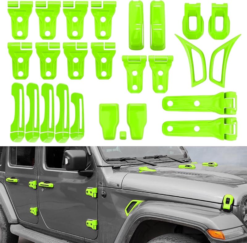Kit de acabamento externo BARONG para Jeep Wrangler JL/JLU e Gladiator JT 2018–2025, ABS verde – 26 peças