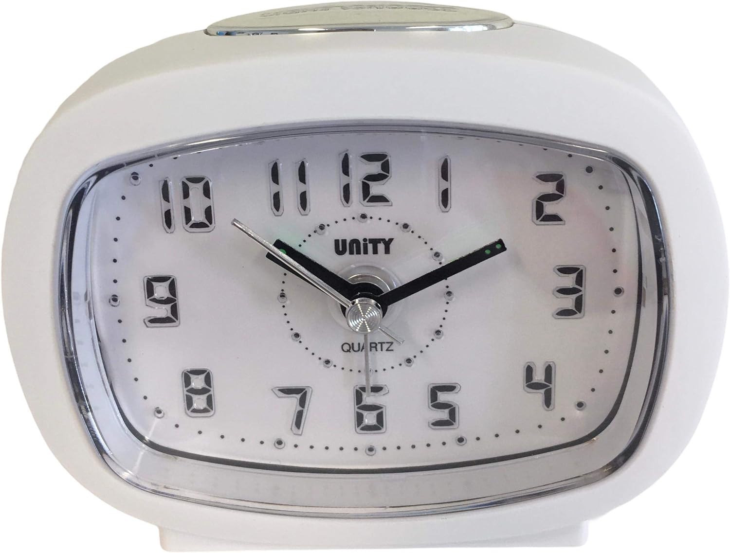 Unity Beep Alarm Clock in Mat White & Blue LED Light, 9 x 7.5 x 4.5cm BigaMart