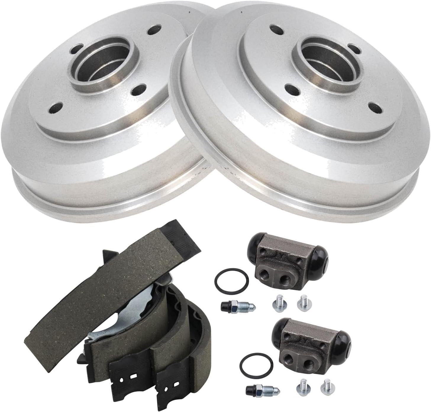 TRQ Brake Shoe & Drum Kit Compatible with 2000-2008 Ford Focus