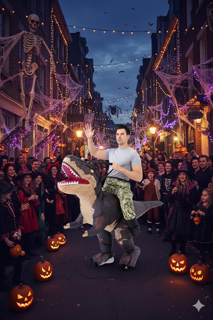 Costume de dinosaure gonflable pour adulte – Costume de dinosaure gonflable pour homme et femme Costume amusant pour Halloween, Noël, carnaval, fête