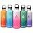 HYDRO CELL Stainless Steel Water Bottle with Straw & 2 Standard Mouth Lids (32oz 24oz 20oz 16oz) Keeps Liquids Hot or Cold w/Double Wall Vacuum Insulated Leak Proof Sport Design (White/Pink 32oz)