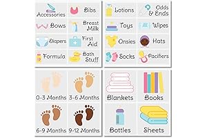 mDesign Home Organization Labels for Baby Clothes Closet Organization