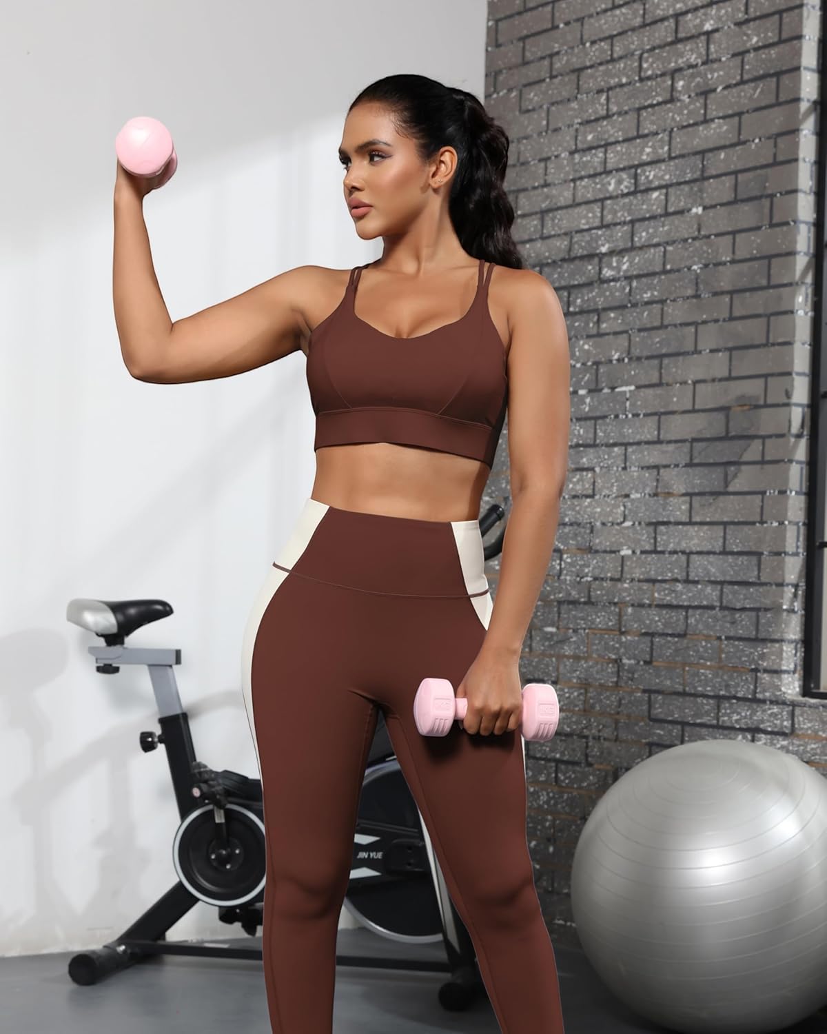 Grace Form Sports Bra for Women Strappy Medium Support Push Up Padded Sports Bra for Running Workout Bra Yoga Bra - Image 3