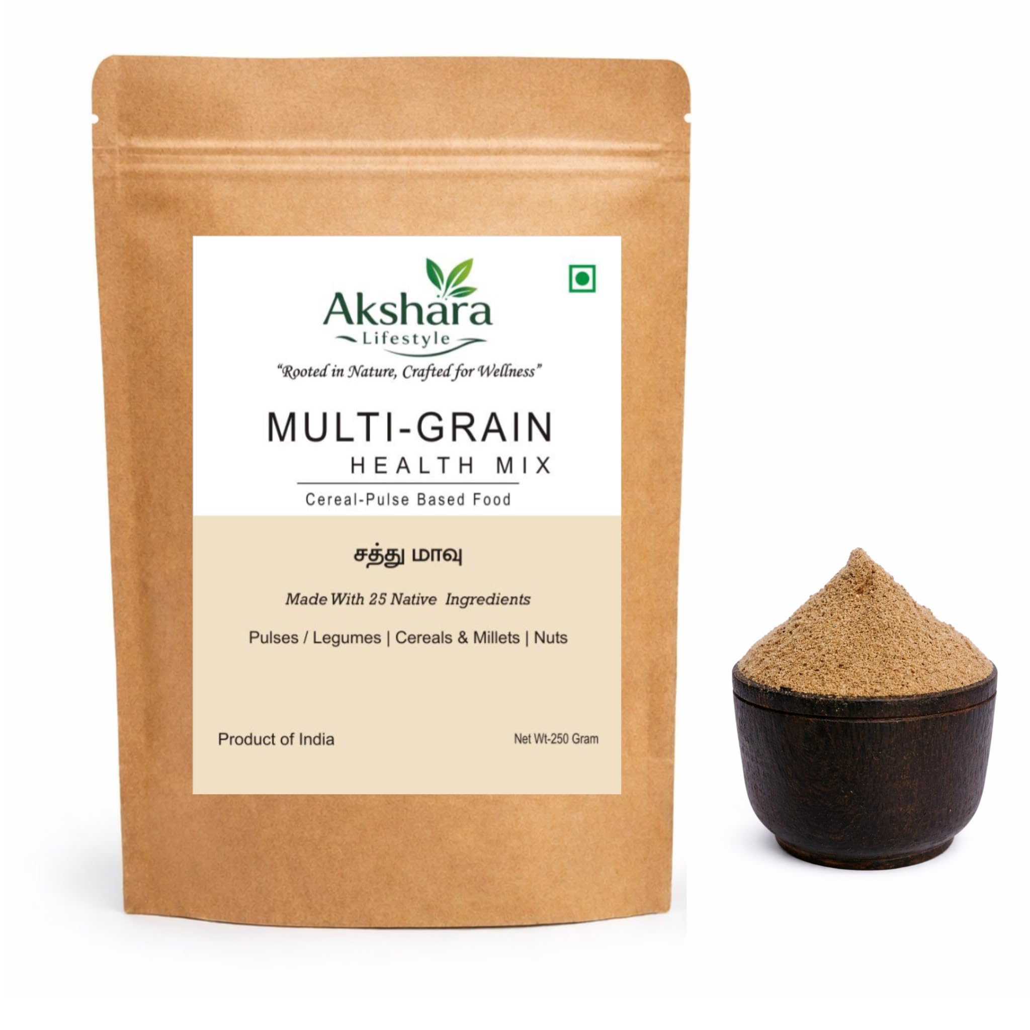 Akshara lifestyle Multigrain Health Mix Powder | Satthu Maavu | Kids & Adults,women made with 25 ingredients | Natural Breakfast Drink|250 g