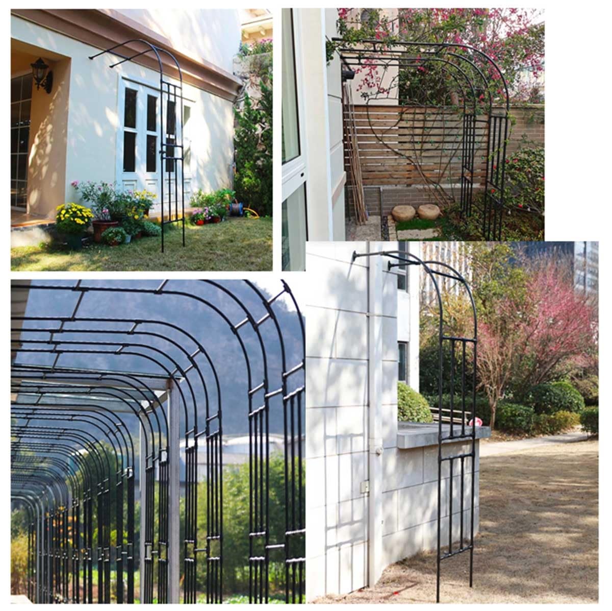 Arco per Semiarco Rose Rampicanti Arco da Giardino Robusto Arco per Rose per Pergolato Balcone 60/90/120/150/180/220/240/260/300cm Larghezza(120x240cm)