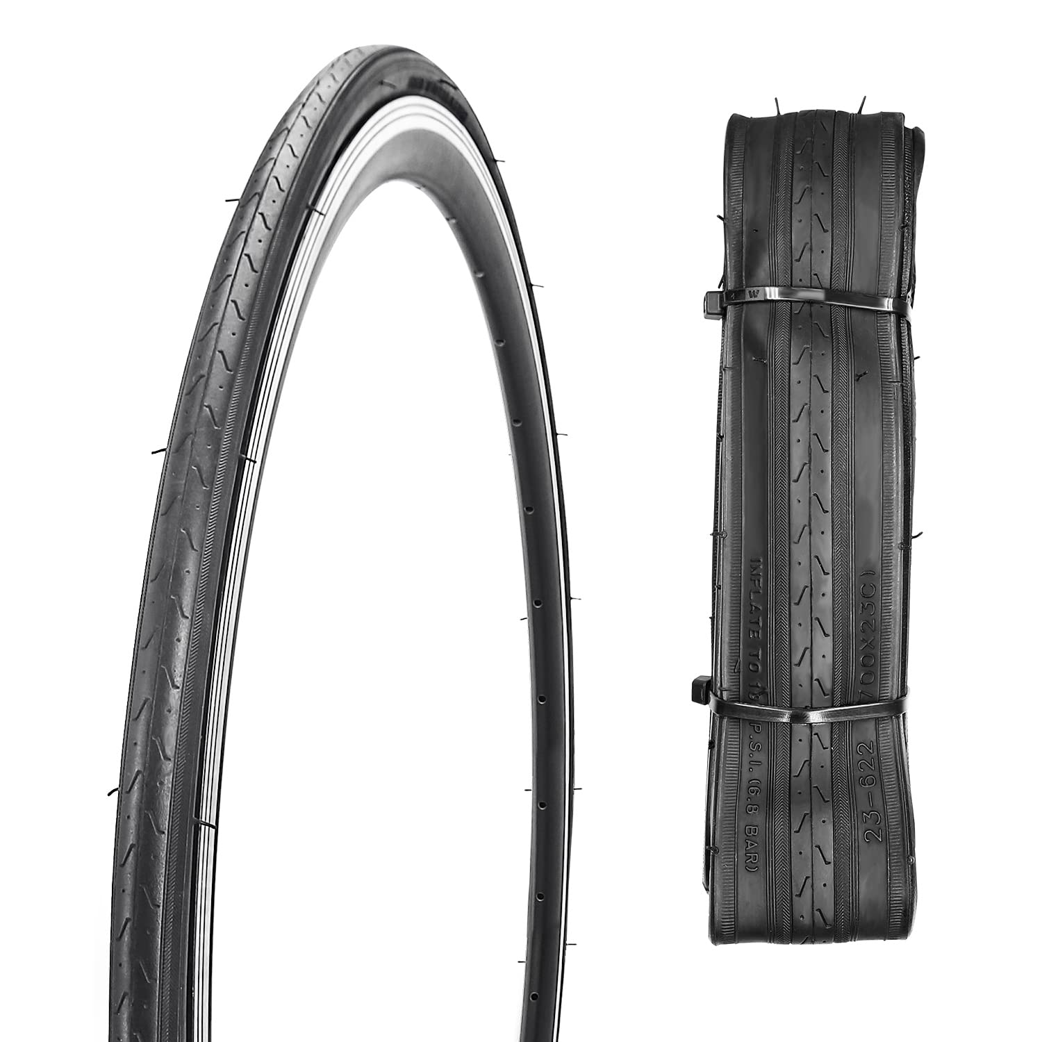 GORIX Pneu de vélo de route 700 × 23C 25C 28C 32C 35C Gtoair (1 pneu), noir × rouge (1 pneu), 700 × 25 c