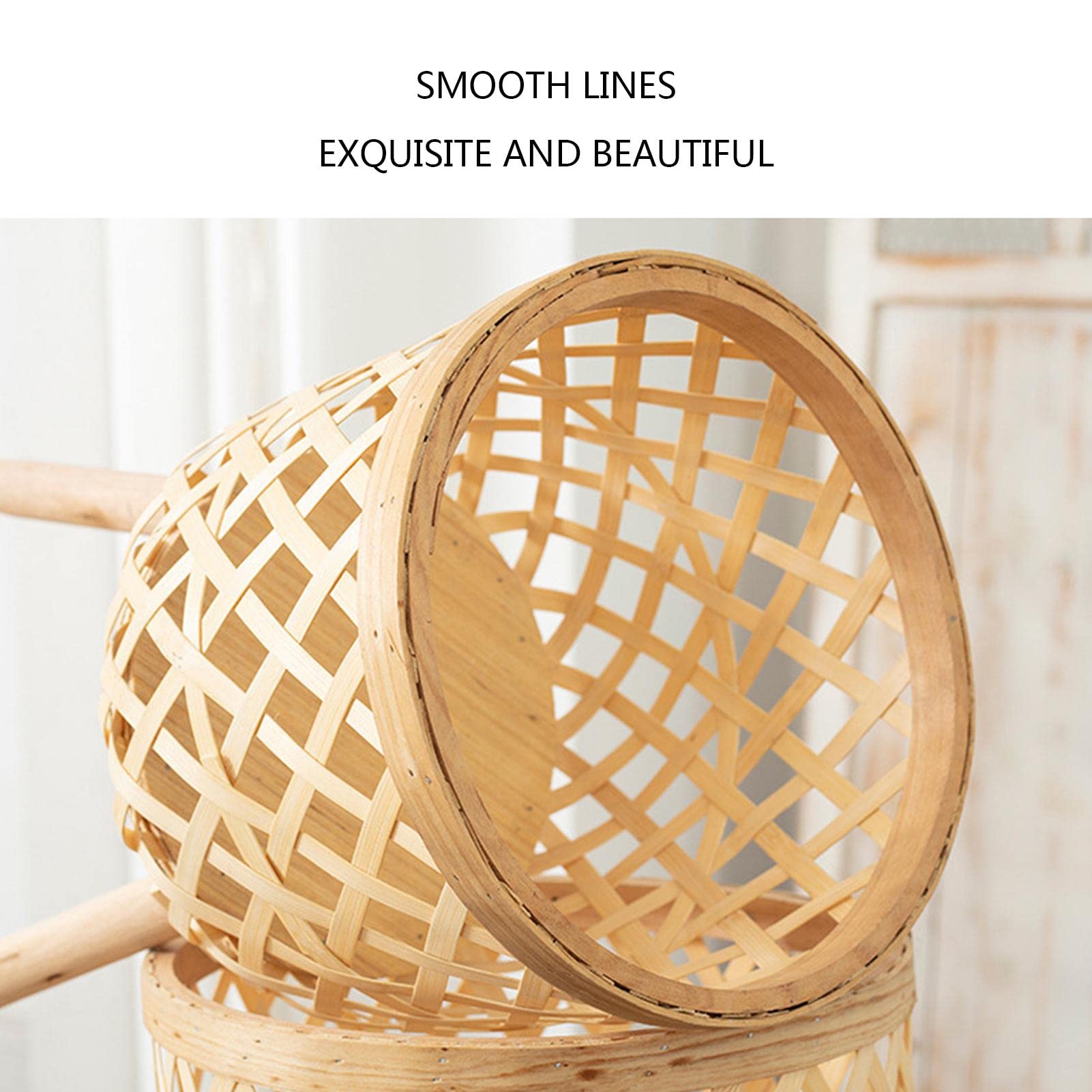 Cesto per piante da interno intrecciato a mano con gambe robuste, moderno vaso da fiori rustico per soggiorno, patio, balcone, elegante fioriera per decorazione domestica e esposizione di piante