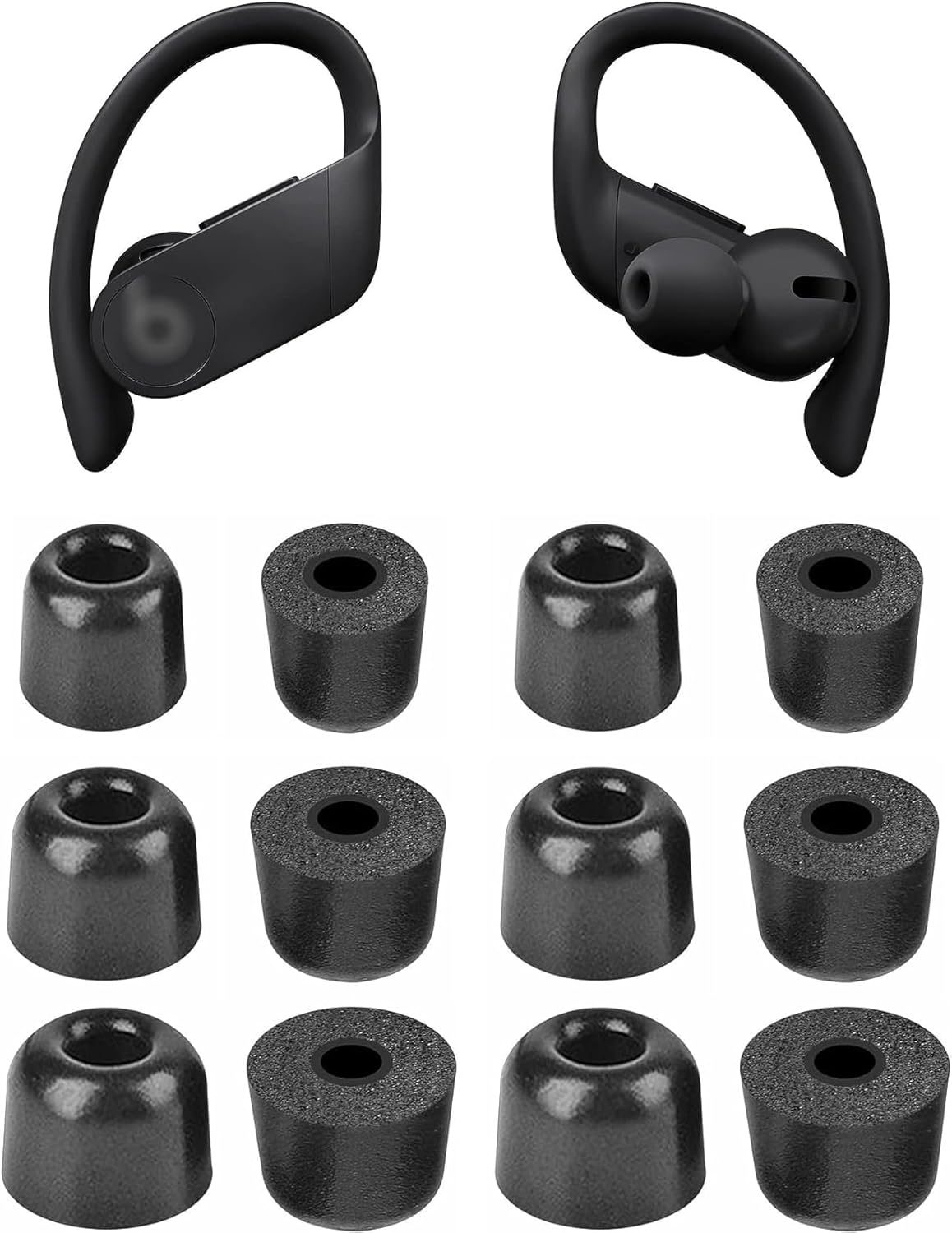 ALXCD Foam Ear Tips Compatible with Powerbeats Pro Headphone, 6 Pairs S/M/L 3 Sizes