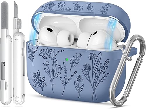 Miniatura 65 de Funda para Airpods Pro 3, Fundas con Grabado de Flores para Apple AirPods Pro de 3ª Generación 2025, Funda de Silicona Suave para Hombres y Mujeres