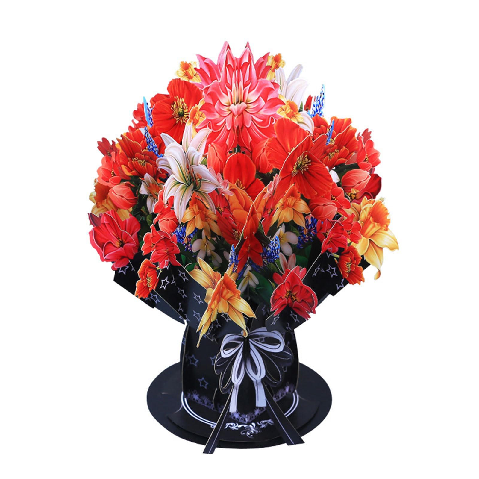 Yhplxyuus Multipurpose 3D Flower Bouquet Greeting Card Mother Birthday Gift Present Accessory Household for Adult Women Festival Festive Celebration Accessory