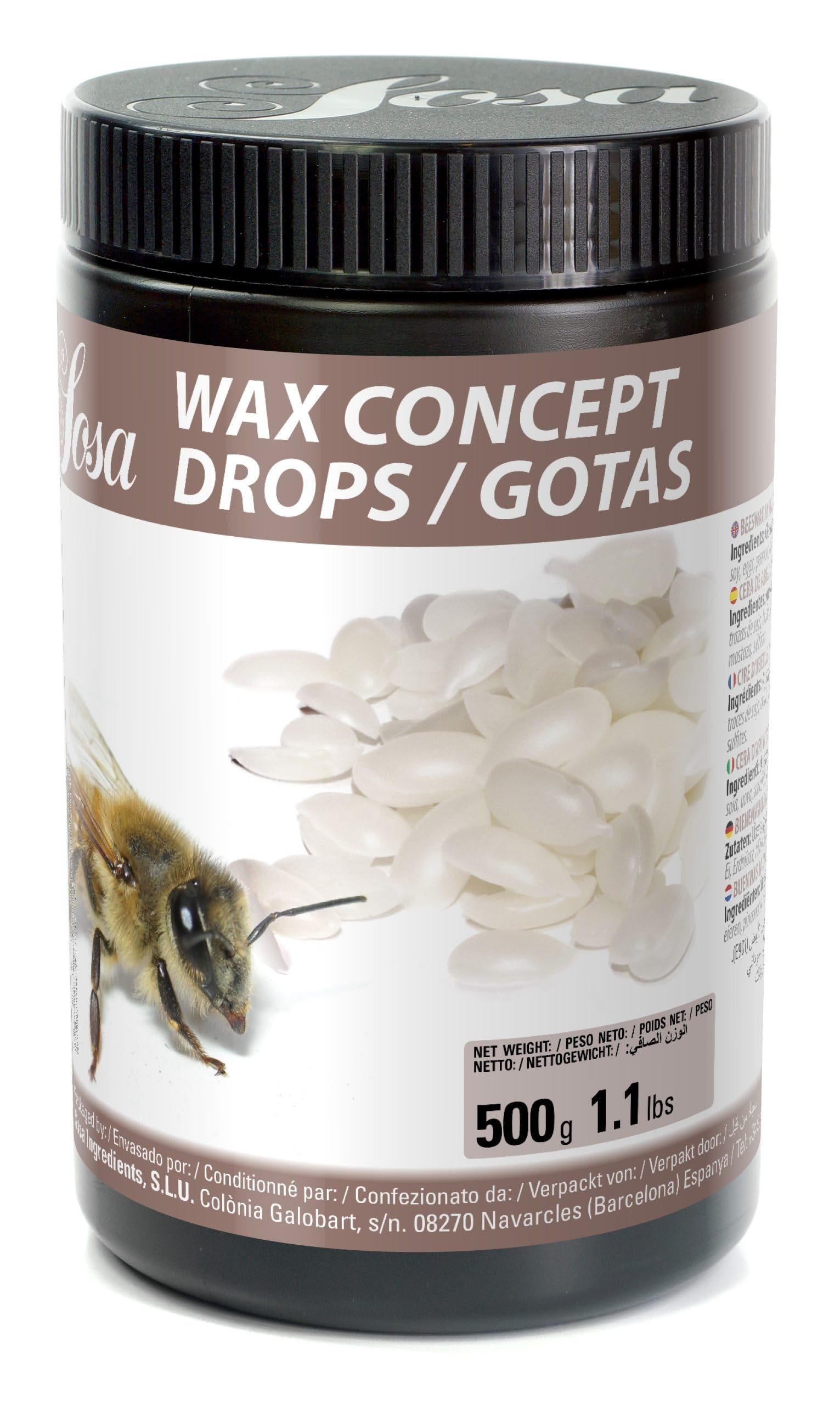 SOSA WAX CONCEPT Cera de abeja natural - Texturizante emulsionante - Uso alimentario - Bote 500grs
