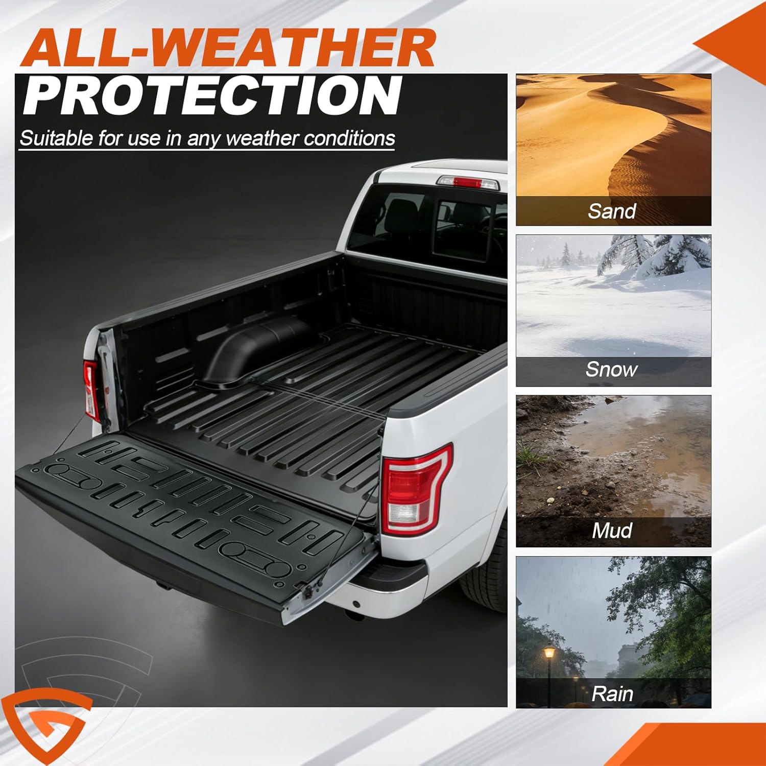 Truck Bed Mat & Tailgate Liner Fit for Ford F-150 2021 2022 2023 2024 2025 2026, 5.5FT TPE All Weather Bed Liner, Custom Fit Truck Accessories Bed Mat and Tailgate Mat