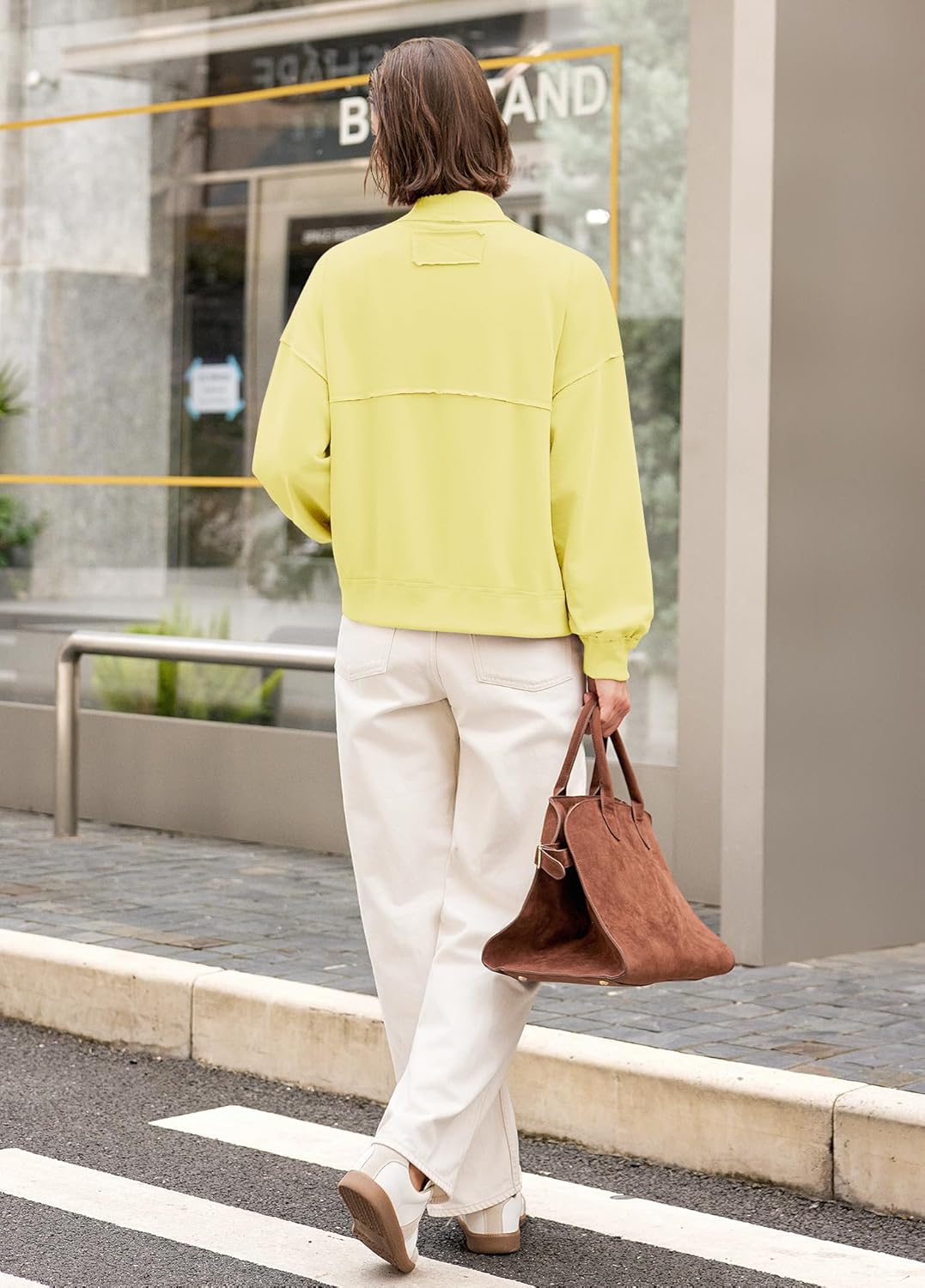 Panadila Womens Cropped Jackets Oversized Cardigans Long Sleeve Open Front Sweatshirt Cardigan Fall Coats - Image 5