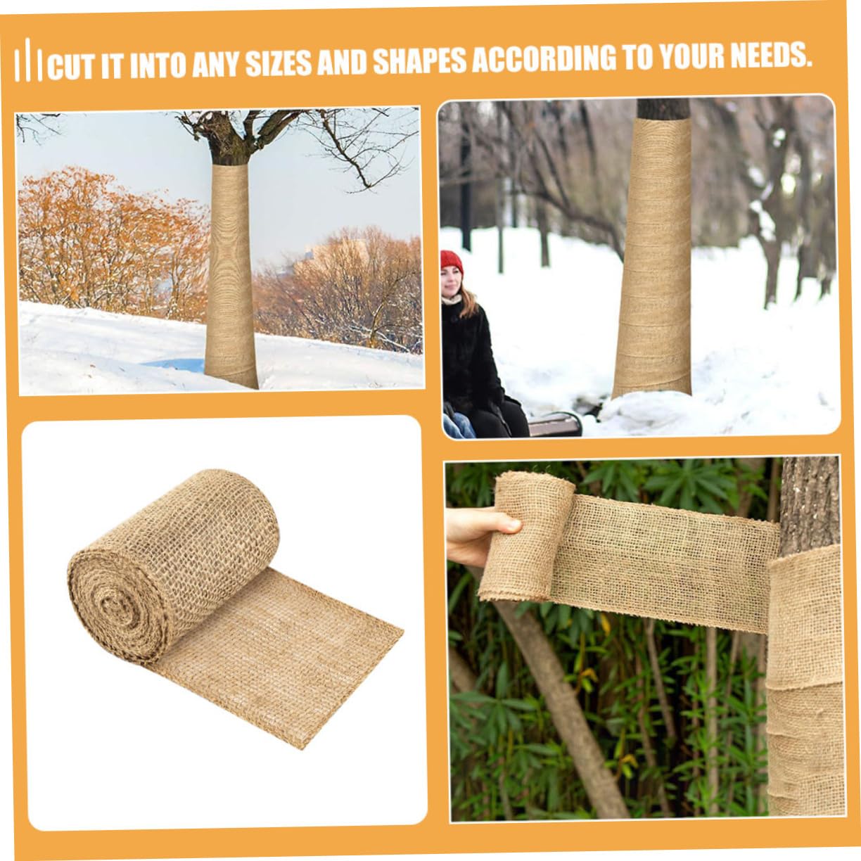 Shelter Protezione Piante in Lino Naturale Avvolgimento in Juta per Alberi e Alberi da Frutto, Protezione Solare e Nutrizionale per Giardinaggio in Autunno