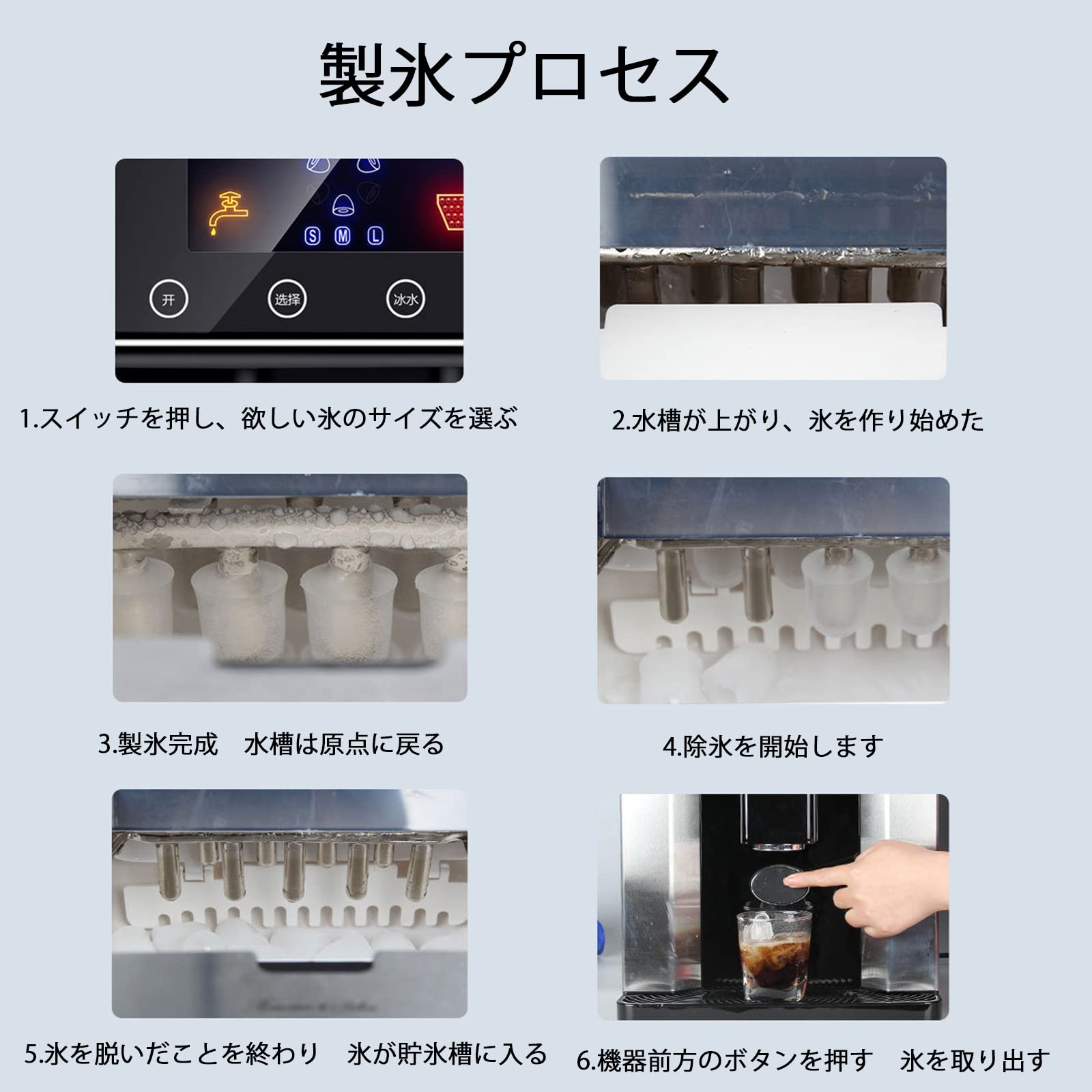 Amazon.co.jp: 家庭用・ビジネス用 製氷および飲料水ツーインワン低 