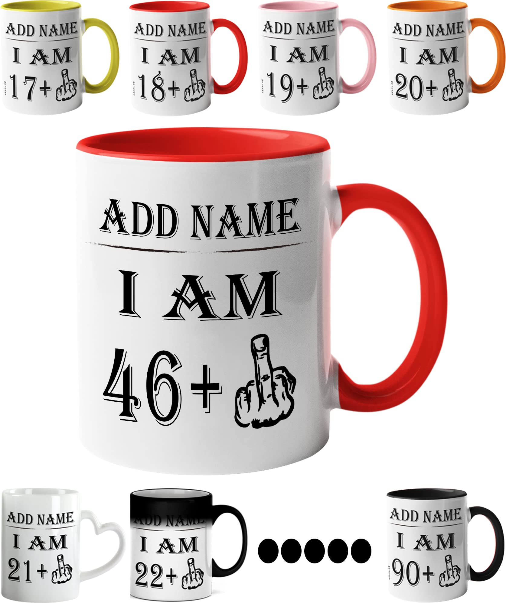 Mr Jeans LTD 47th Birthday Funny Mug - Personalised Mug/Cup - Add Name - I am 46 Plus one Coffee Mug Gag Party Idea as a Joke Celebration Forty Adult Mug โ image 1