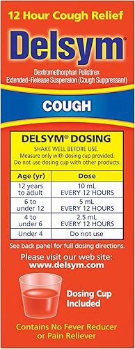 Miniatura 8 de Delsym Medicamento para la tos de 12 horas para adultos, alivio potente durante 12 horas, líquido supresor de la tos con dextrometorfano