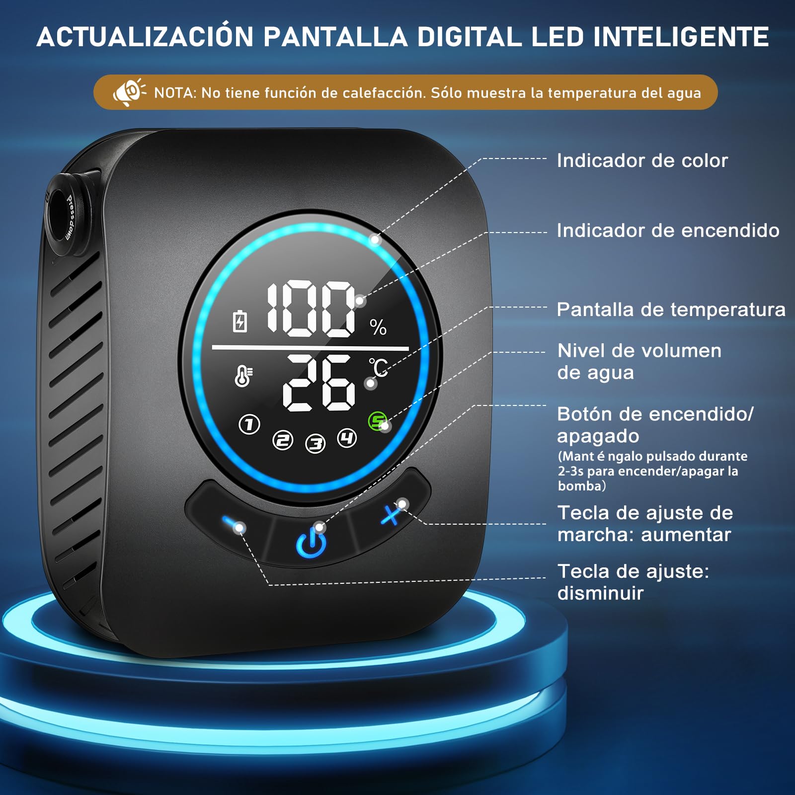 Spopal Ducha Portatil Camping, [Pantalla Temperatura] 8000mAh Recargable Ducha Camper, Modo de 5 Velocidad, 180Min de Larga Duración, Ducha Electrica para Acampar, Hacer Caminatas, Duchas para Perros