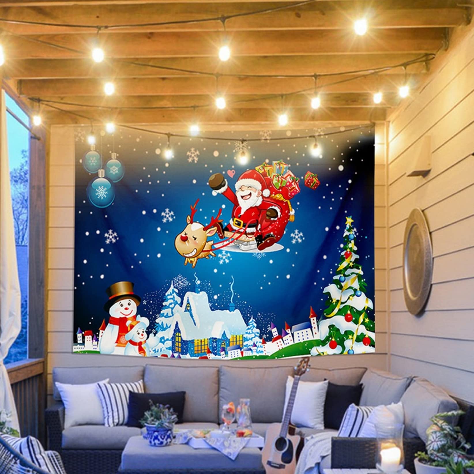 Amazon Co Jp クリスマス タペストリー 背景布 おしゃれ壁掛け 装飾布 北欧 壁飾り インテリア ホームデコレーション カラー 多機能 リビング 窓 お店 個性ギフト お祝い クリスマス雑貨 大判タペストリー あったか 95 73 雰囲気 ホーム キッチン