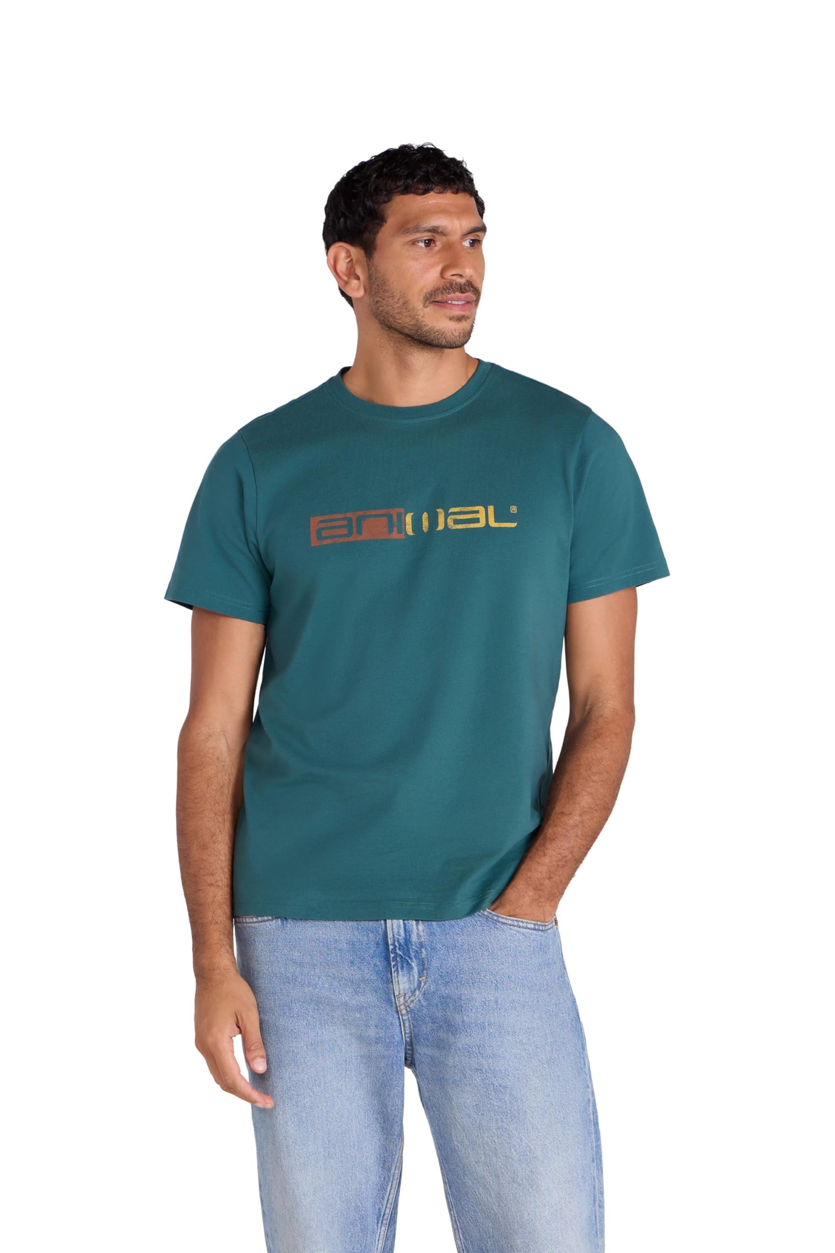 Animal Men's Teal Classico Cotton T-Shirt - Stylish, Lightweight & Breathable Tee In Soft - For Spring Summer Beach, Holiday & Travel Xl