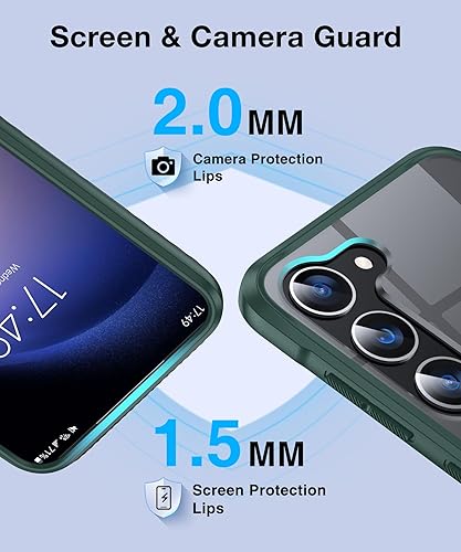 Miniatura 5 de Funda magnética para Samsung Galaxy S23 con MagSafe transparente antiamarilleo a prueba de golpes militares Funda rígida delgada con parachoques de