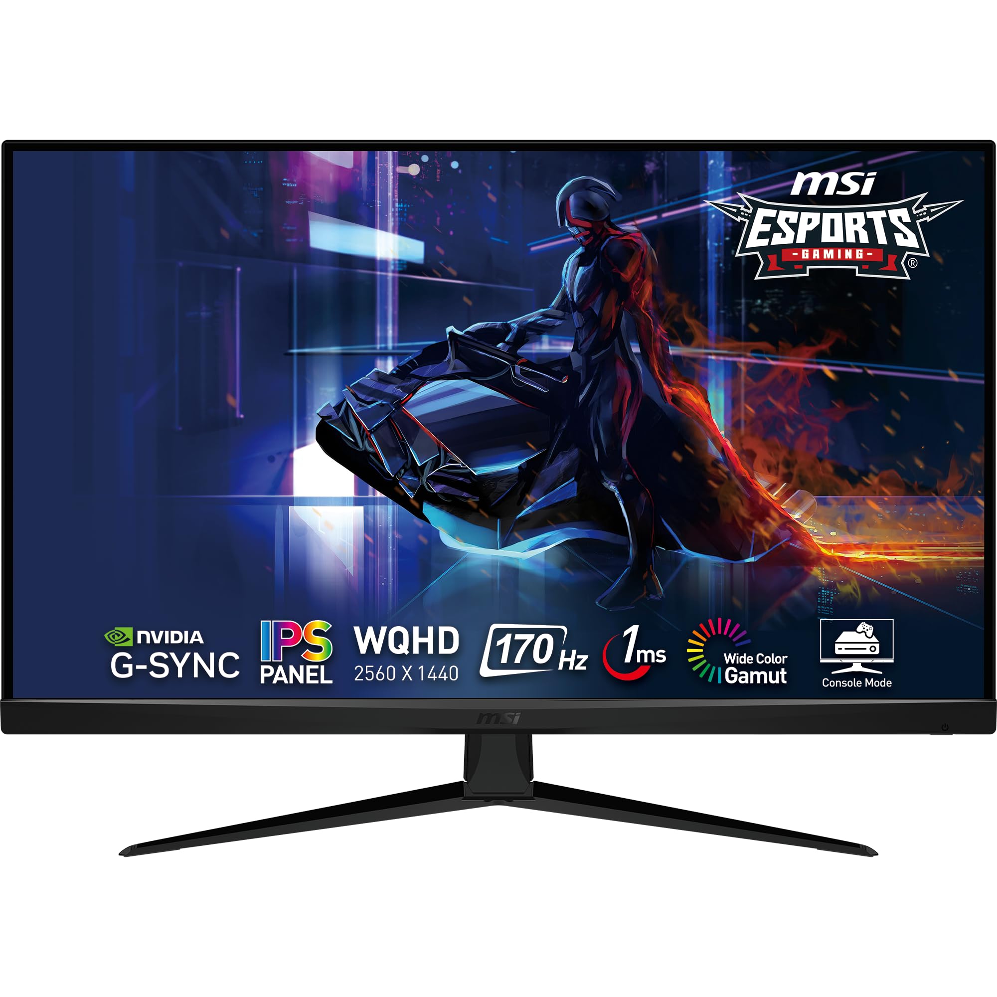 MSI G321Q Monitor Gaming 32" WQHD - Pannello Ultra IPS 2560 x 1440, 170 Hz / 1ms, Gamut colore sRGB 123%, Pronto per HDR, Stand regolabile in inclinazione - DisplayPort 1.2a, HDMI 2.0b