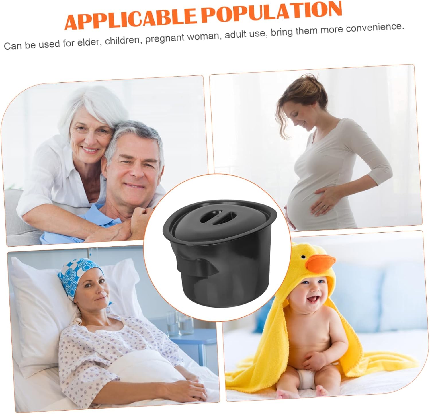 Chamber Pot with Lid Portable Urine Bedpan for Elderly and Boy Girl Plastic Spittoon for Home and Hospital Use Odor-isolating Design Convenient Bathroom Essential