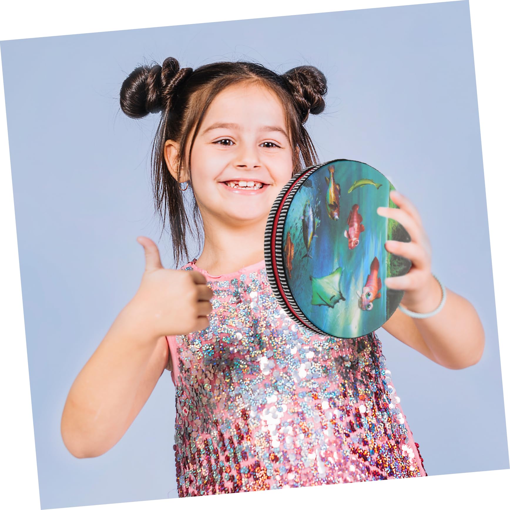 Tamburo Oceanico Rotondo Perline Riempite All'interno Per Creare Effetto Sonoro Dell'oceano Strumento Musicale Educativo Per Bambino Piccolo