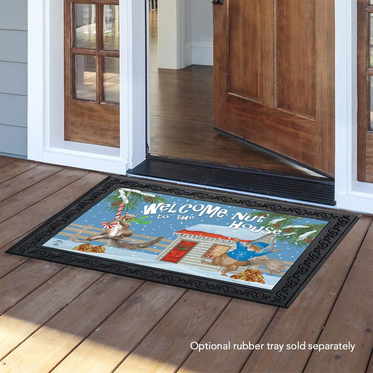 Briarwood Lane Winter Nut House Doormat Squirrels Welcome Indoor/Outdoor 30 x 18